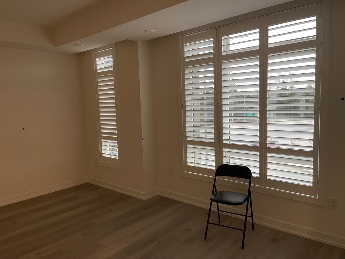 Custom California shutters in nursery - child-safe GTA