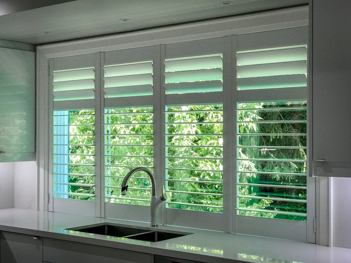 California shutters with open louvers for natural light - GTA