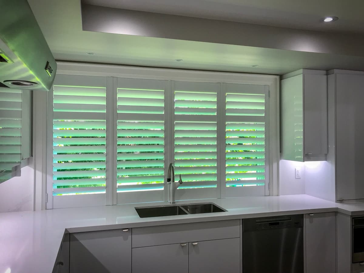 Premium California shutters in contemporary living room - Toronto