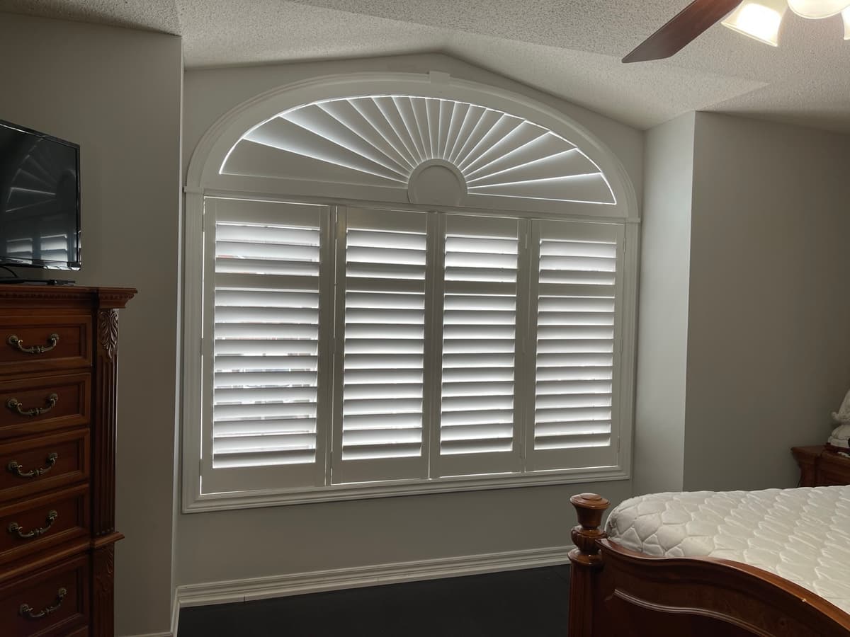 California shutters complementing hardwood floors - GTA