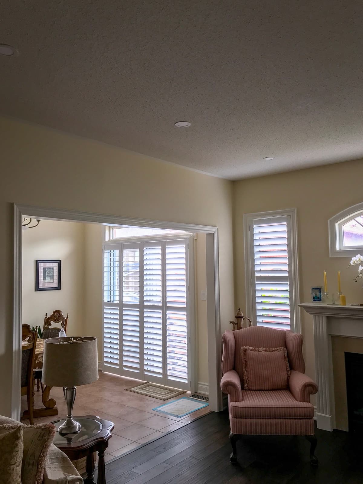 California shutters in sunlit room - Toronto home